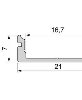 Profily Light Impressions Reprofil U-profil plochý AU-01-15 stříbrná mat elox 1000 mm 970060