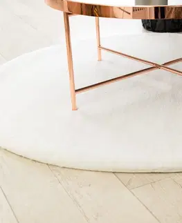 Koberce a koberečky Dywany Lusczow Kulatý koberec BUNNY bílý, velikost kruh 140