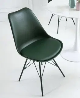 Židle Jídelní židle 4 ks IKAROS Dekorhome Tmavě zelená