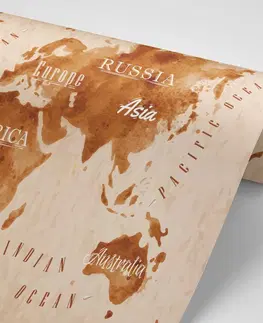 Samolepící tapety Samolepící tapeta mapa světa v retro provedení