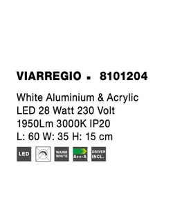 LED stropní svítidla NOVA LUCE stropní svítidlo VIAREGGIO bílý hliník a akryl LED 28W 230V 3000K IP20 8101204