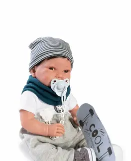 Hračky panenky ANTONIO JUAN - 33235 PIPO HAIR - realistická panenka miminko s měkkým látkovým tělem - 42 cm