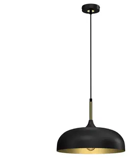 Svítidla  Lustr na lanku LINCOLN 1xE27/60W/230V pr. 35 cm černá 