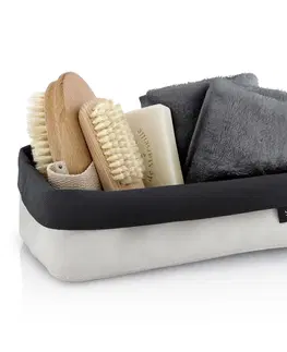 Koupelnový nábytek Oboustranný košík na kosmetické potřeby ARA velký pískový/antracitový BLOMUS