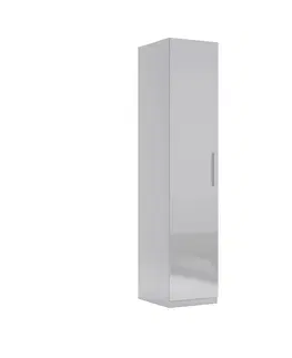 Šatní skříně 3kraft Šatní skříň Megy bez zrcadla 44,8 cm Chinchilla šedá/lesklá šedá