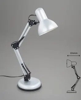 Stolní lampy kancelářské Briloner Stolní lampa Pixa, nastavitelná, E14, bílá