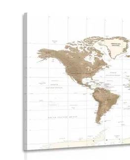 Obrazy mapy Obraz nádherná vintage mapa světa s bílým pozadím