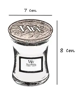 Svíčky Vonná svíčka WoodWick malá - Vanilla & Sea Salt, 7 cm x 8 cm, 85g