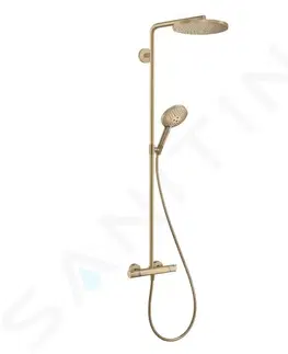 Sprchy a sprchové panely HANSGROHE Raindance Select S Sprchový set Showerpipe s termostatem, 3 proudy, kartáčovaný bronz 27633140