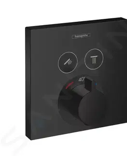 Koupelnové baterie HANSGROHE Shower Select Termostatická baterie pod omítku pro 2 spotřebiče, matná černá 15763670
