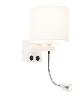 Nastenna svitidla Moderní nástěnná lampa bílá s bílým odstínem - Brescia