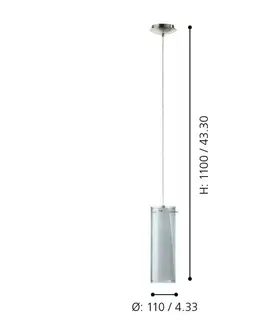 Klasická závěsná svítidla EGLO Závěsné svítidlo PINTO NERO 90304