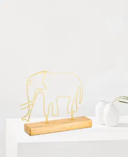  Hanah Home Kovová dekorace Elephant 30 cm zlatá