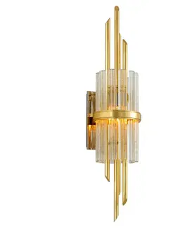 Designová nástěnná svítidla HUDSON VALLEY nástěnné svítidlo SYMPHONY kov/sklo zlatá/čirá E14 1x60W 257-12-CE