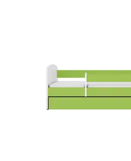 Dětské postýlky Kocot kids Dětská postel Babydreams bagr zelená, varianta 80x160, se šuplíky, s matrací