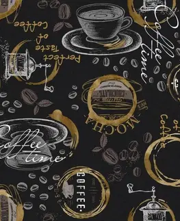Ubrusy Forbyt, Ubrus s nešpinivou úpravou, Perfect Coffee, černý 120 x 140cm