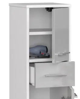 Koupelnový nábytek Ak furniture Koupelnová skříňka Fin bílá/stříbrná lesk