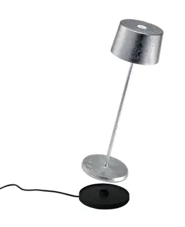 Stolní lampy Zafferano Zafferano Olivia 3K dobíjecí stolní lampa stříbrná