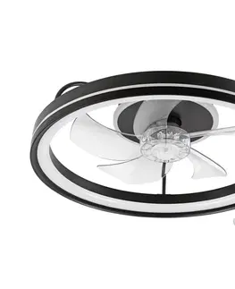 Domácí ventilátory  LED Stropní svítidlo s látorem FARGO LED/37W/230V černá + DO 
