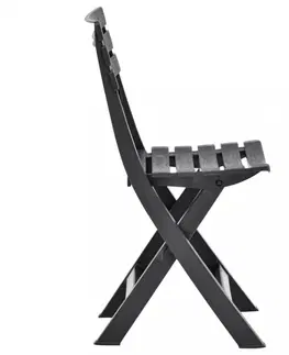 Zahradní křesla a židle Skládací zahradní židle 2ks plast Dekorhome Antracit