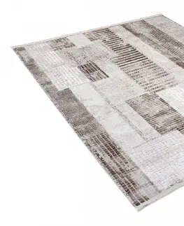 Vintage koberce Designový vintage koberec s geometrickými vzory v hnědých odstínech Šířka: 160 cm | Délka: 230 cm