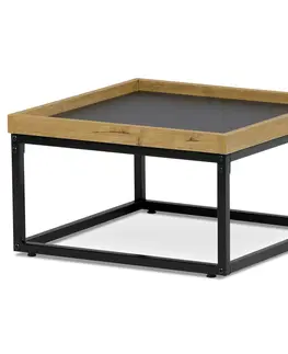 Konferenční stolky Konferenční stůl s hranou a obvodovou podnoží, 53 x 53 x 30 cm
