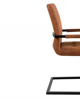 Židle Jídelní židle 2 ks FOBOS Dekorhome Hnědá