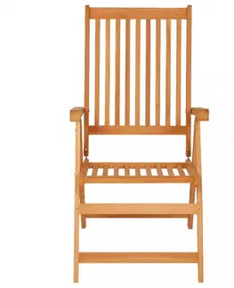 Zahradní židle Skládací zahradní židle s poduškami teak / látka Dekorhome Béžová