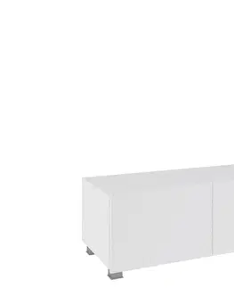TV stolky ArtGiB TV stolek 100 CALABRINI C-11 | bílá/bílý lesk