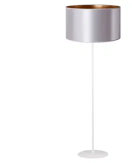Lampy   - Stojací lampa CANNES 1xE27/15W/230V 45 cm stříbrná/měděná/bílá 