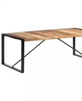 Jídelní stoly Jídelní stůl masivní dřevo / kov Dekorhome 180x90x75 cm
