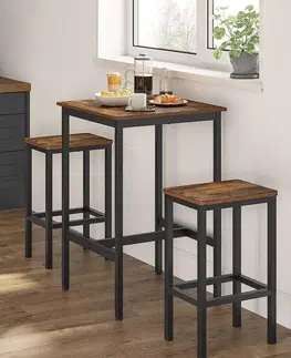 Barové židle a stoly Set barový stůl a dvě stoličky