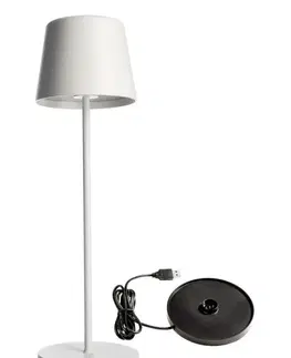 LED stolní lampy Light Impressions Deko-Light nabíjecí svítidlo - sada Canis bílá + nabíjecí základna 620199