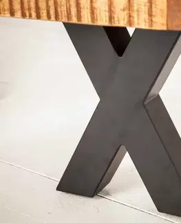Lavice do jídelny LuxD Designová lavice Thunder X 160 cm mango
