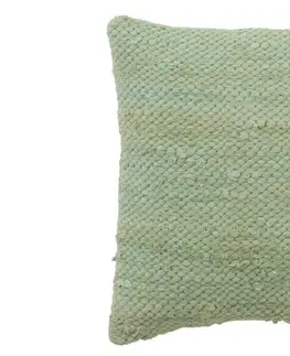 Dekorační polštáře Zelený háčkovaný polštář z bavlny Crocheted - 45*45 cm J-Line by Jolipa 94209