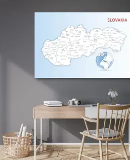 Obrazy na korku Obraz na korku mapa Slovenské republiky