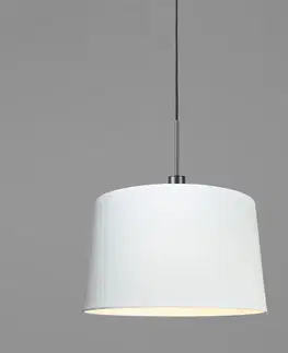Zavesna svitidla Moderní závěsná lampa černá se stínidlem 45 cm bílá - Combi 1