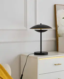 Stolní lampy Lindby Lindby Tiama LED stolní lampa kov černá zlatá