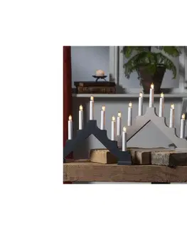 Vánoční dekorace Eglo Eglo 410455 - Vánoční svícen ADA 7xE10/3W/230V šedá 