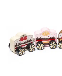 Hračky CUBIKA - Cubik 15382 Vlak "Cakes" - dřevěný vláček s magnety 4 díly