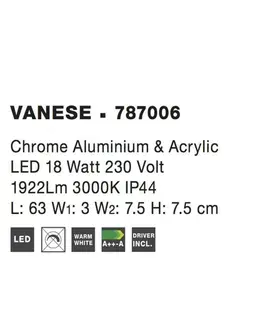 LED nástěnná svítidla Nova Luce Stylové koupelnové nástěnné LED svítidlo Vanese - 18 W LED, 1922 lm, 630 mm NV 787006