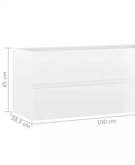 Koupelnové skříňky Skříňka pod umyvadlo 100 cm Dekorhome Bílá
