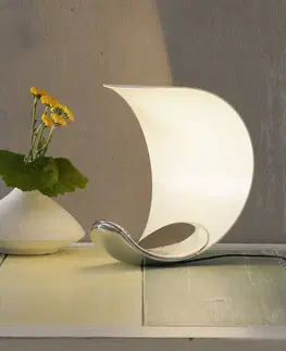 Stolní lampy Luceplan Designová stolní lampa Curl bílá/zrcadlená