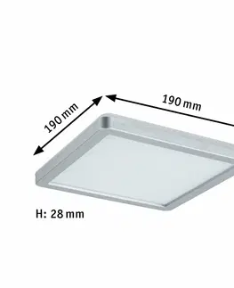 LED nástěnná svítidla PAULMANN LED Panel Atria Shine hranaté 190x190mm 1360lm 3000K matný chrom