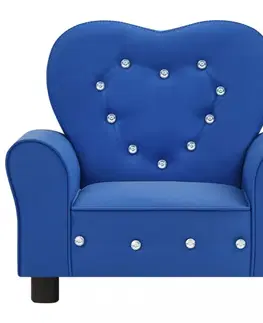 Dětské stoly a židle Dětské křeslo umělá kůže Dekorhome Modrá