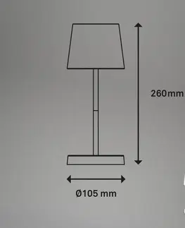 Venkovní osvětlení terasy Briloner Stolní lampa LED Piha s dobíjecí baterií, bílá