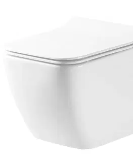 Kompletní WC sady REA Závěsná WC mísa s prkénkem Martin Slim bílá