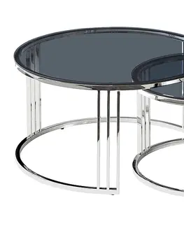 Konferenční stolky Konferenční stolek 2 ks VIENNA Signal Stříbrná