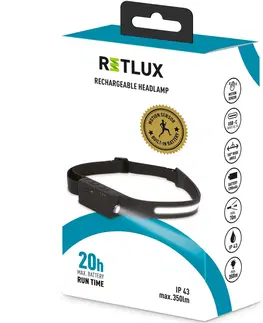 Svítilny Retlux RPL 700 Sportovní nabíjecí LED COB čelovka, dosvit 70 m, výdrž 20 h