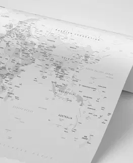 Samolepící tapety Samolepící tapeta klasická černobílá mapa s okrajem